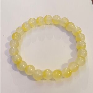Yellow Beaded Stretch Bracelet. Easter